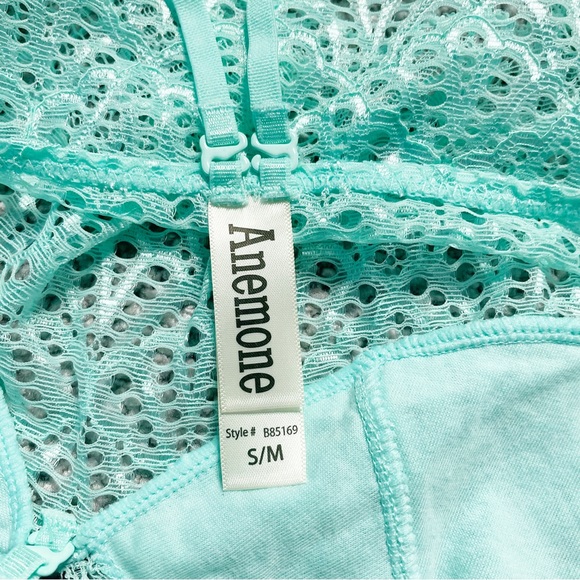 Anemone Zara Teal Lace Choker Bralette New Women’s Size M/L - Picture 7 of 10